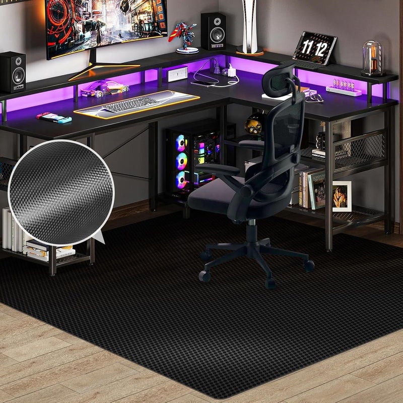 KEYDOL 50” x 60” Waterproof Chair Mat for Hardwood, Office Chair Mat for Rolling Chair, Desk Mat for Hardwood Floor, Floor Mat for Home Office, Anti-Slip PVC Floor Protector for Gaming Room - Image 1